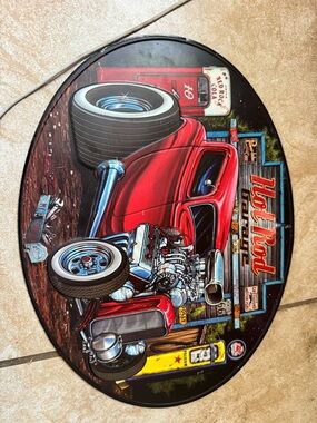Open Road Brands Red Hot Rod metal embossed Sign